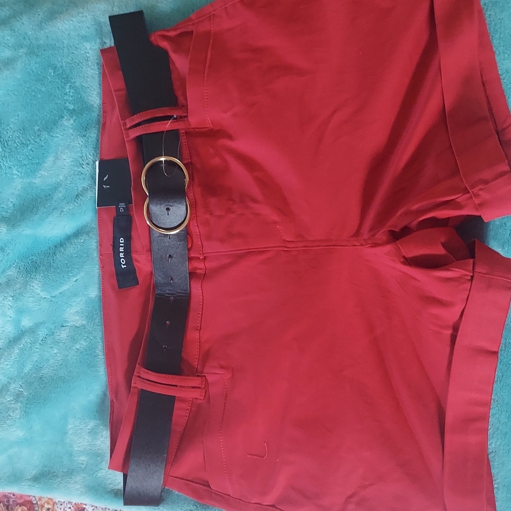 Torrid red shorts with belt